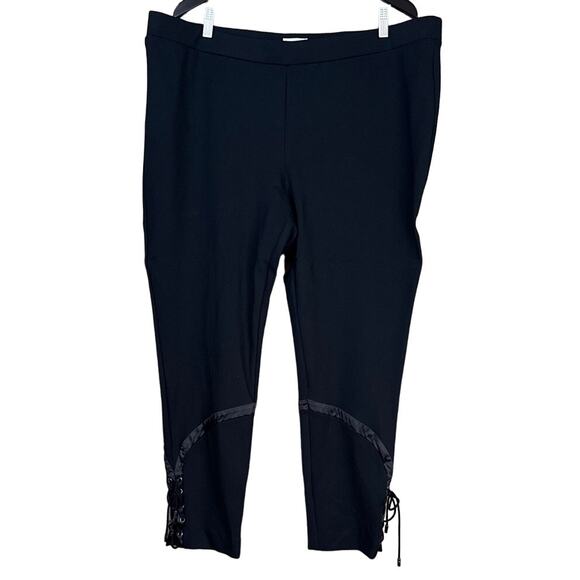 Haute Hippie Tribe Black Ponte Pants Lace Up Ankle Size 2X - Picture 1 of 10